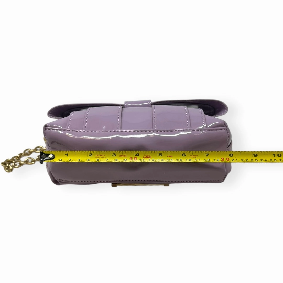 Shirley Bow Crossbody in Patent Leather Designer Zac Posen, Size Small