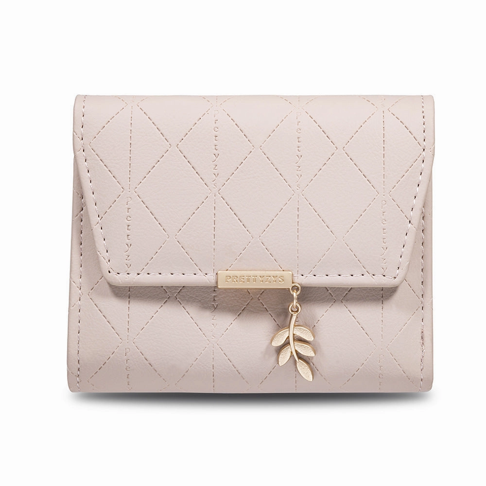 Short women's new wallet leaf pendant