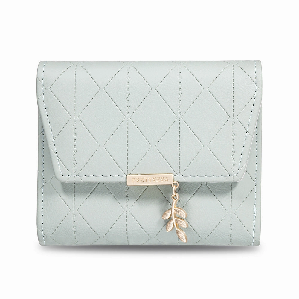 Short women's new wallet leaf pendant