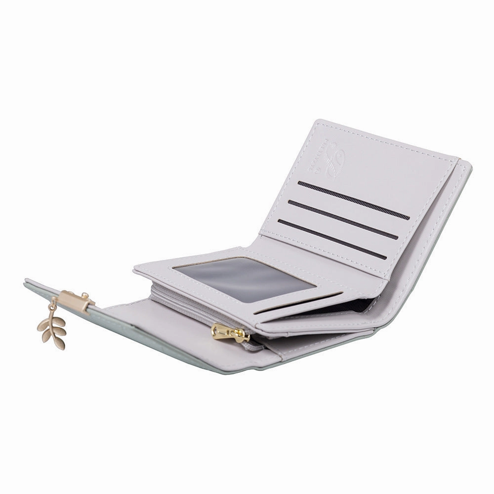 Short women's new wallet leaf pendant