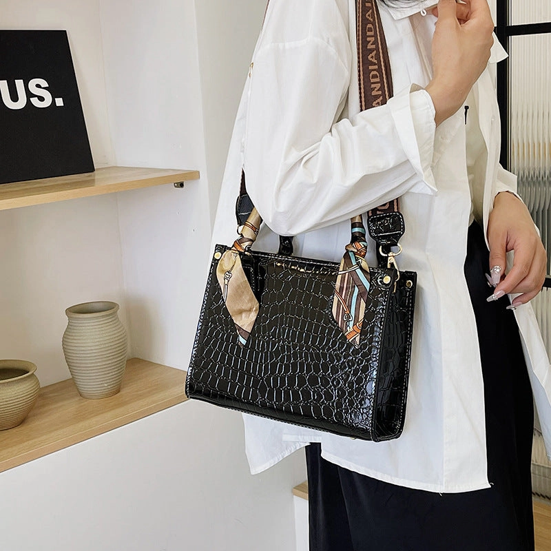 Silk scarf large capacity tote bag