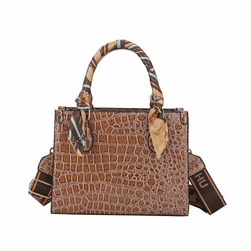 Silk scarf large capacity tote bag