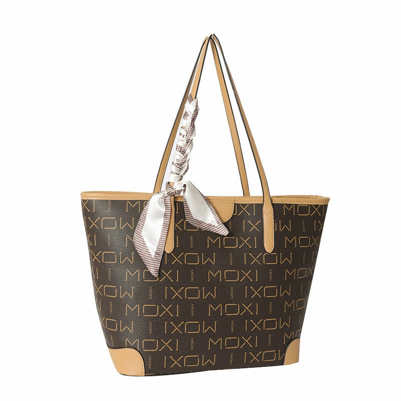 Silk scarf texture tote bag classic hand bag