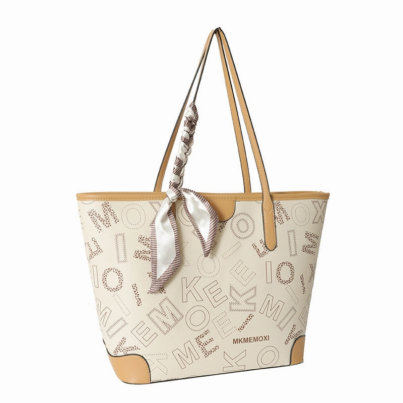 Silk scarf texture tote bag classic hand bag