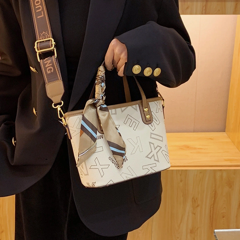 Silk scarf versatile tote bag