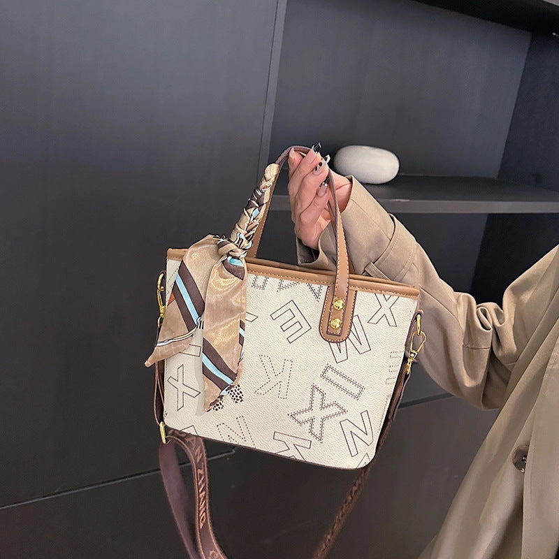 Silk scarf versatile tote bag