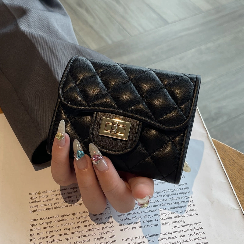 Simple sheepskin card bag women's leather line card clip