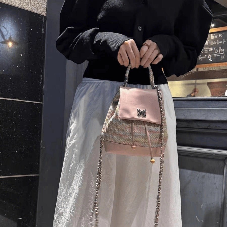 Small Chanel style woven backpack
