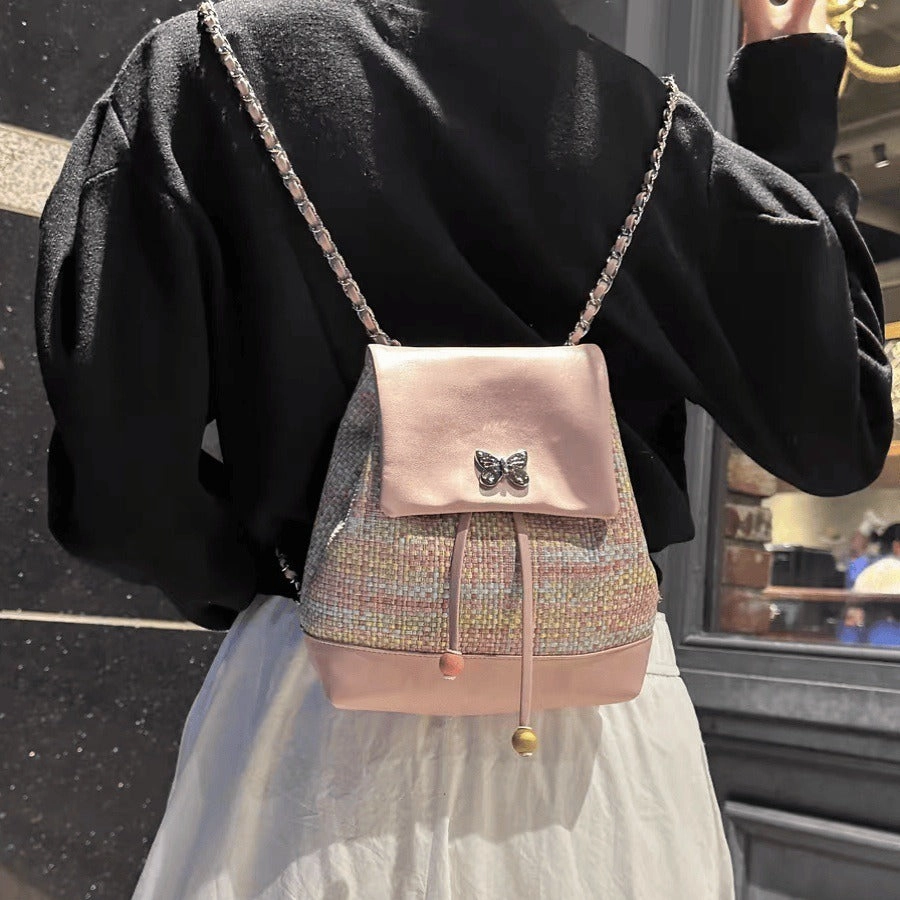 Small Chanel style woven backpack