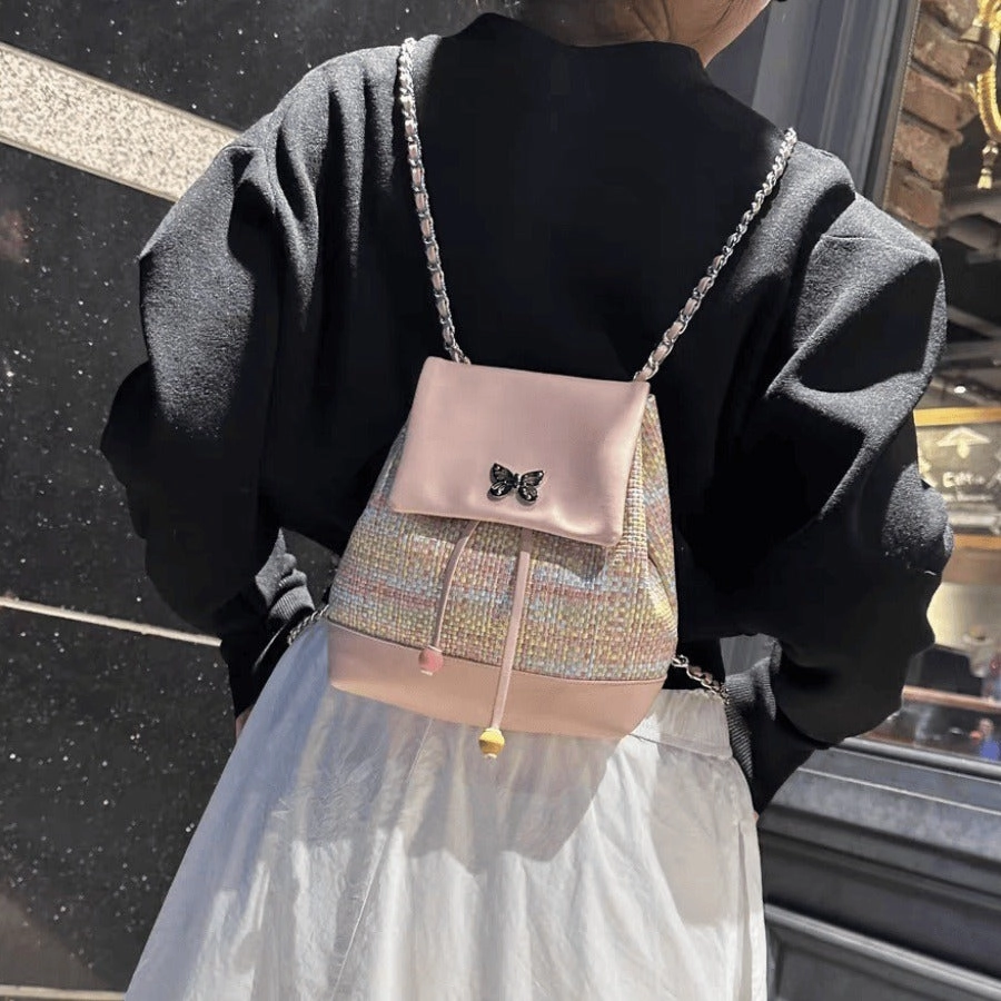 Small Chanel style woven backpack