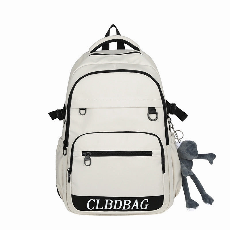 Solid color backpack large capacity school bag