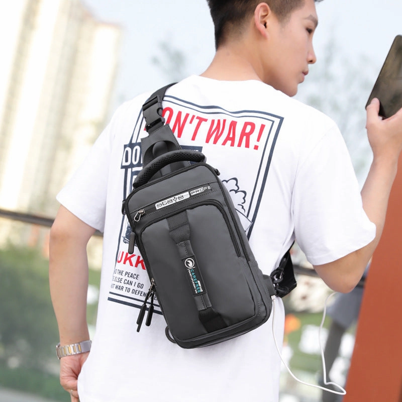 Solid Color Oxford Cloth Men's Crossbody Bag