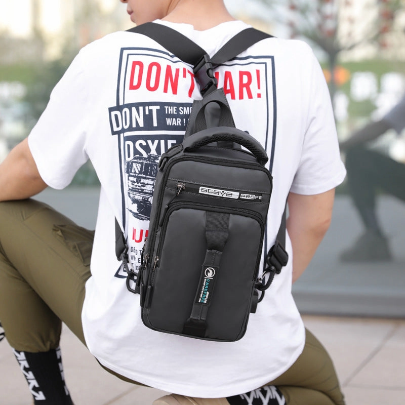 Solid Color Oxford Cloth Men's Crossbody Bag