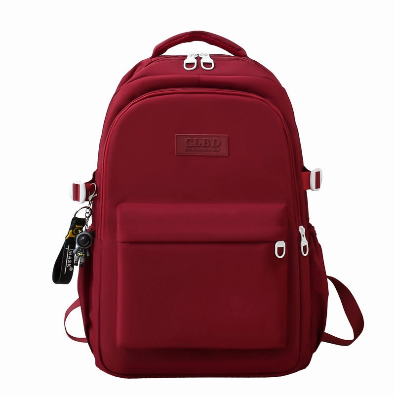 Solid color school bag large capacity casual backpack