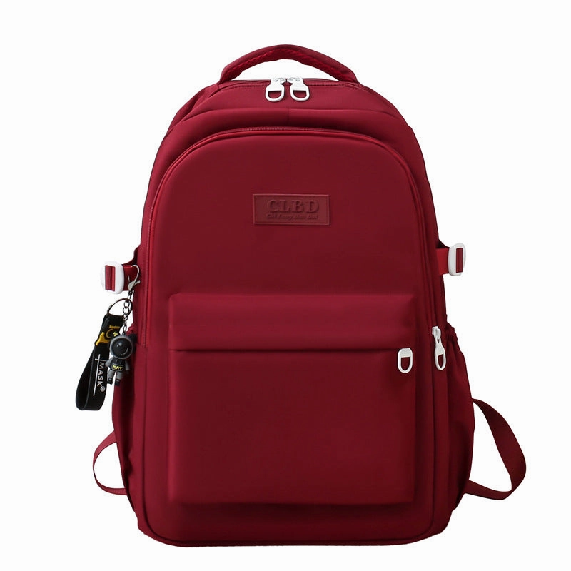 Solid color school bag large capacity casual backpack