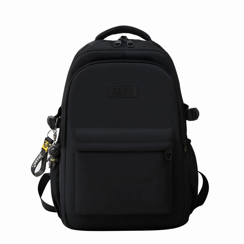 Solid color school bag large capacity casual backpack