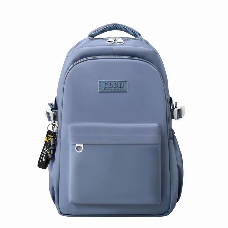 Solid color school bag large capacity casual backpack