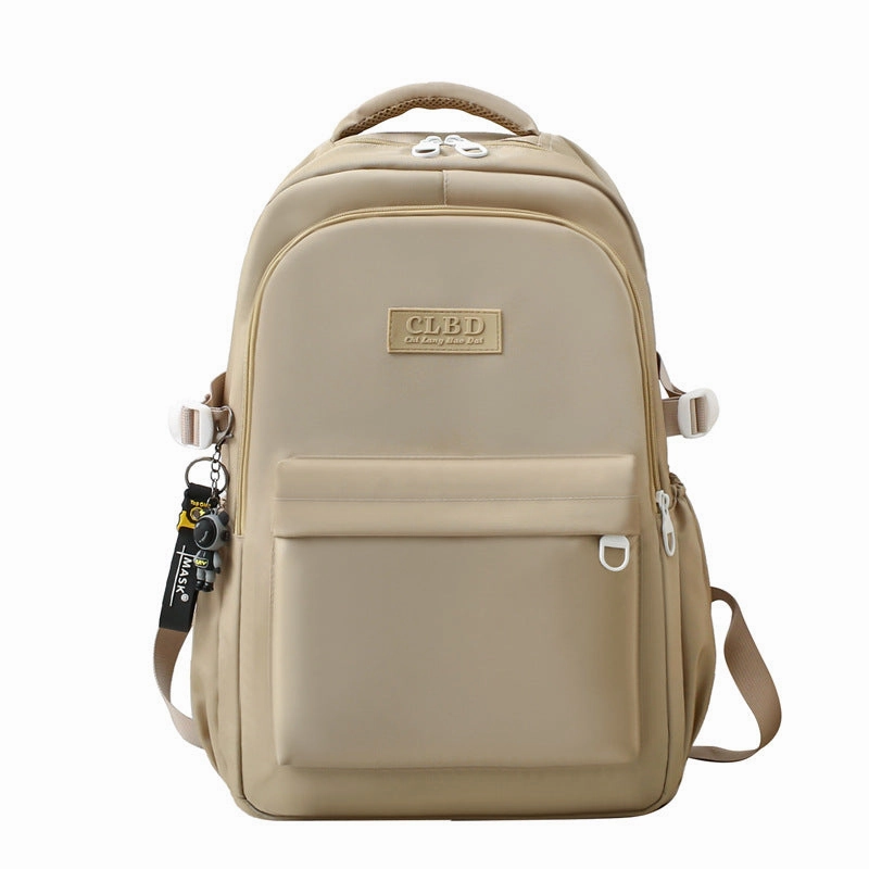 Solid color school bag large capacity casual backpack