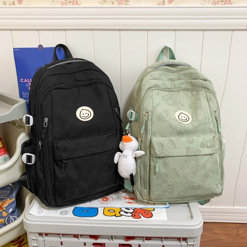 Solid color simple multi-layer computer backpack