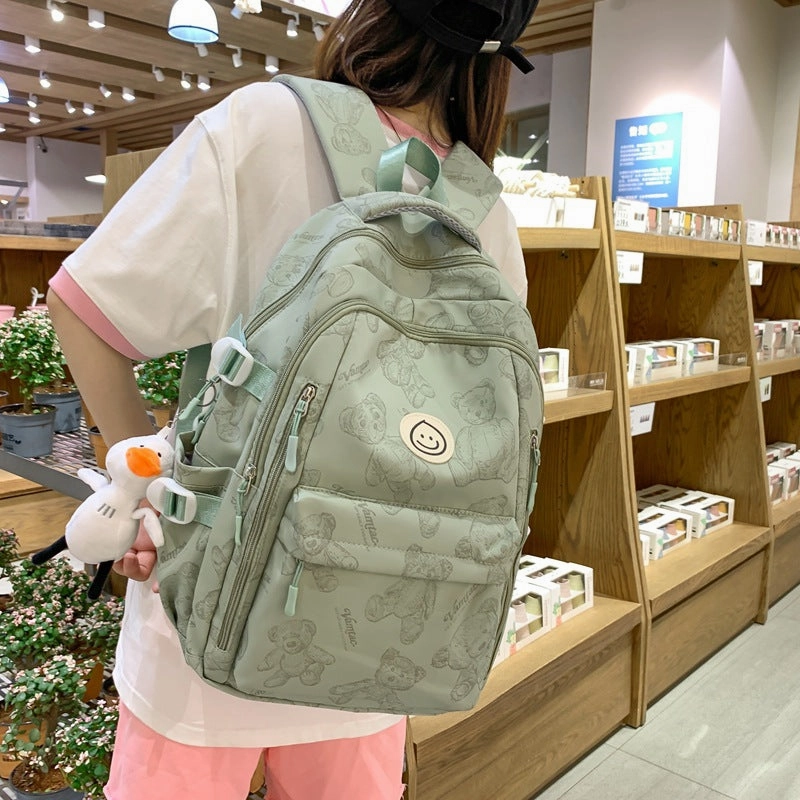 Solid color simple multi-layer computer backpack