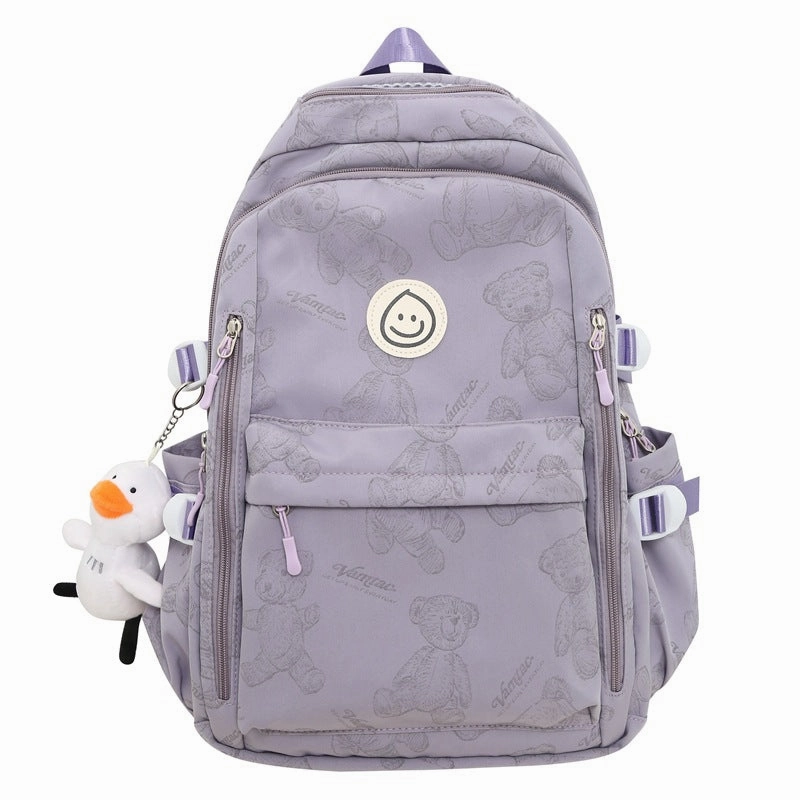 Solid color simple multi-layer computer backpack