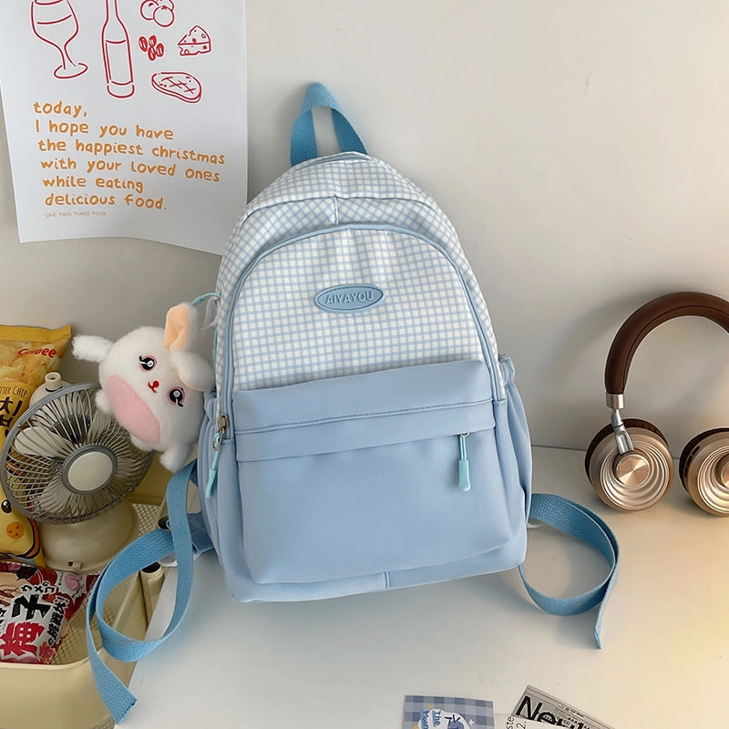 Splicing Backpack Large Capacity School Bag