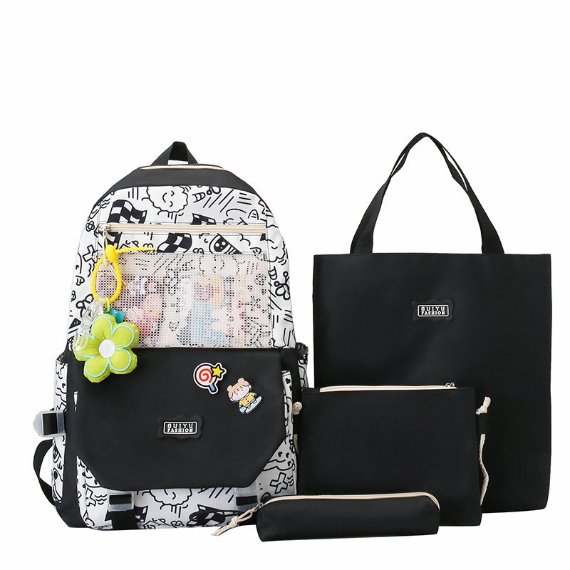Student 4-piece backpack large capacity school bag
