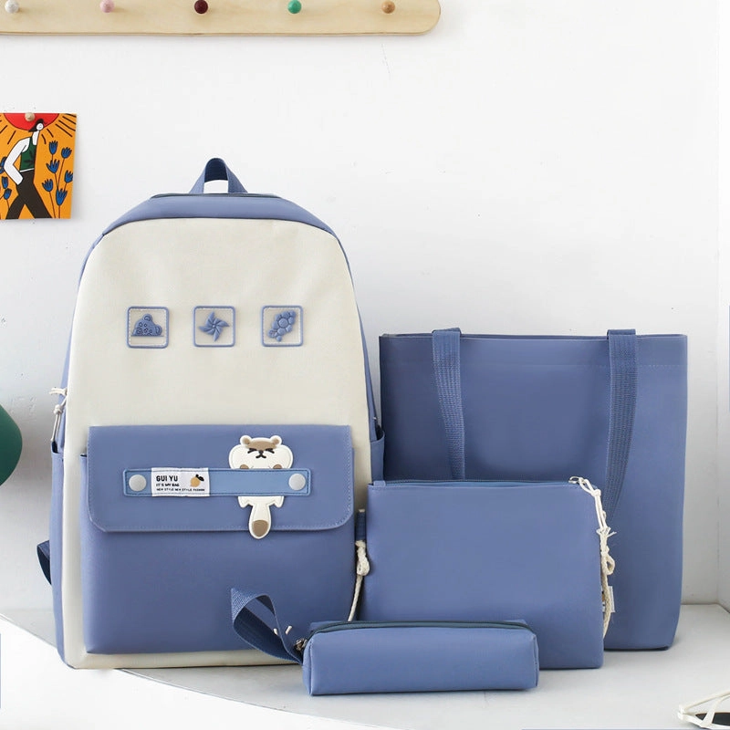 Student books, casual 4-piece backpack