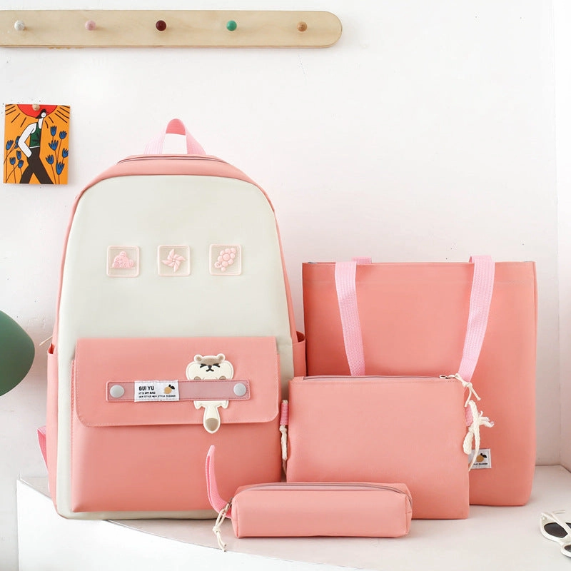 Student books, casual 4-piece backpack