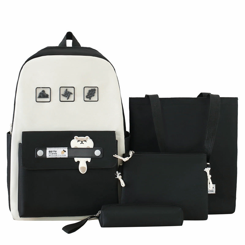Student books, casual 4-piece backpack