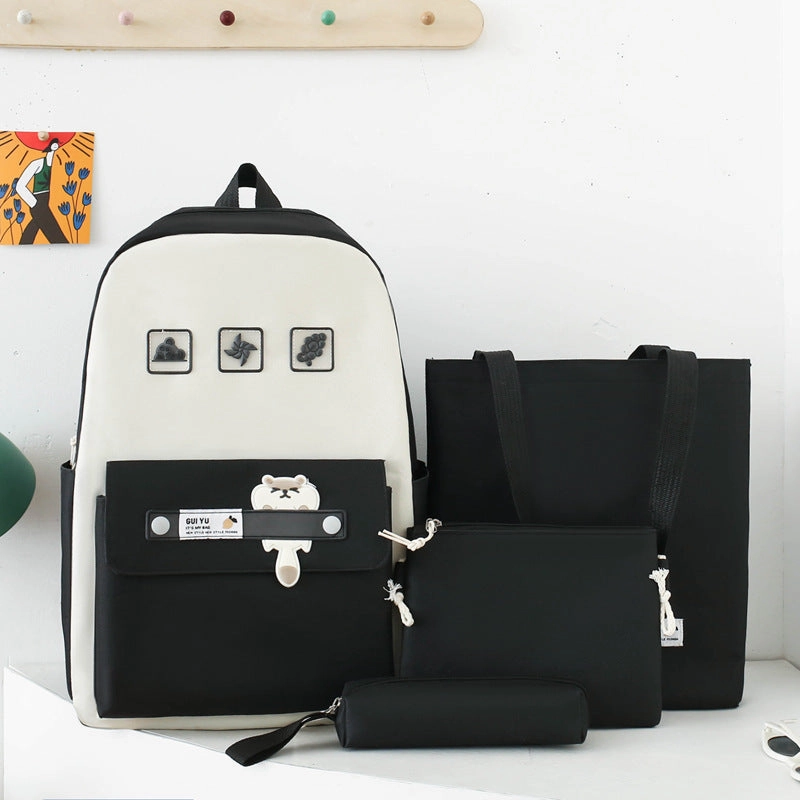 Student books, casual 4-piece backpack