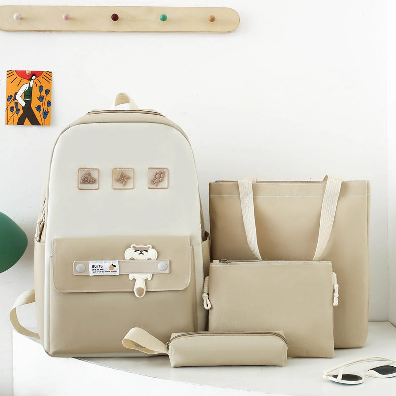 Student books, casual 4-piece backpack