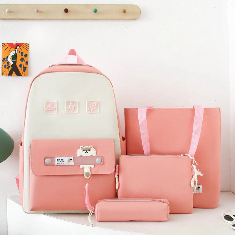 Student books, casual 4-piece backpack