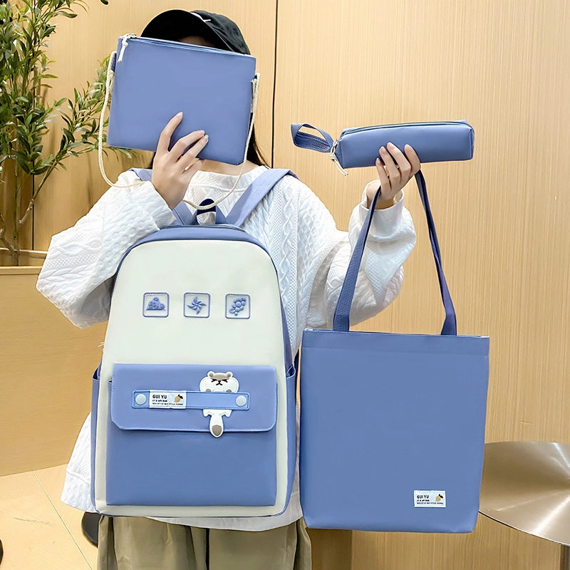Student books, casual 4-piece backpack