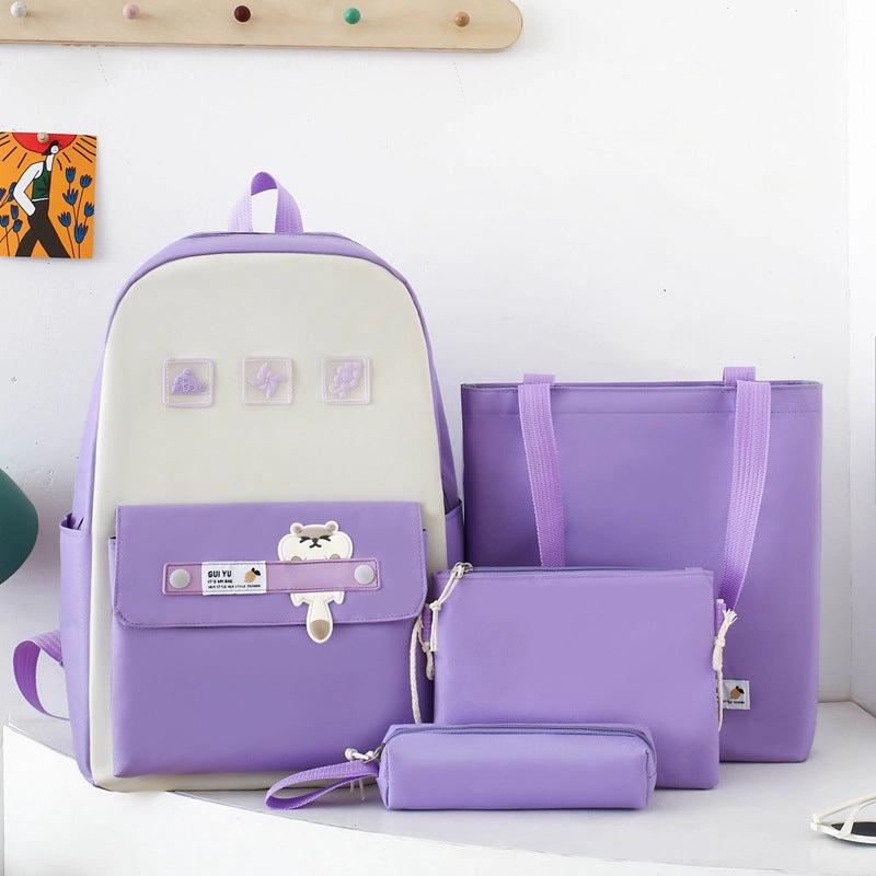 Student books, casual 4-piece backpack