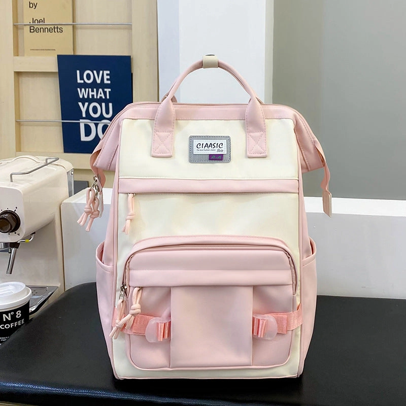 Student school bag, large capacity nylon backpack