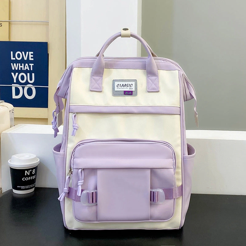 Student school bag, large capacity nylon backpack