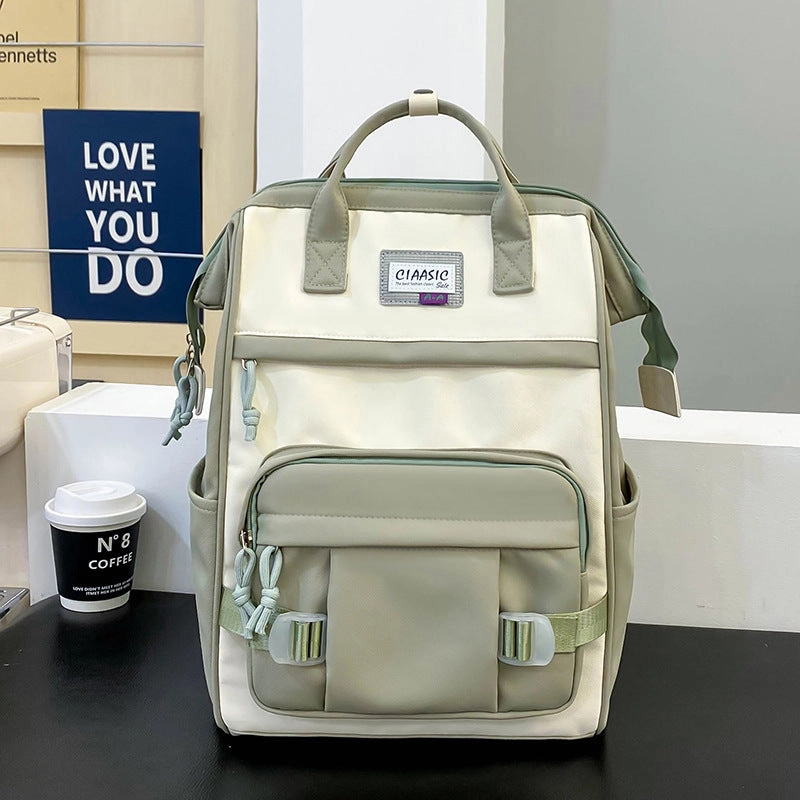 Student school bag, large capacity nylon backpack