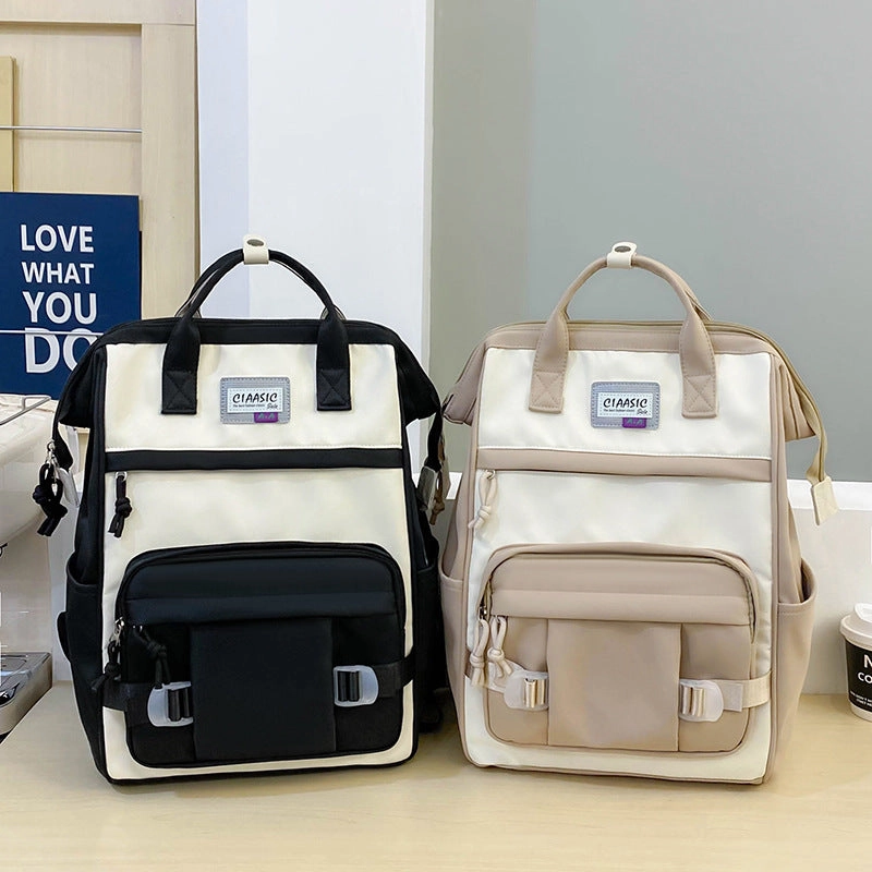 Student school bag, large capacity nylon backpack