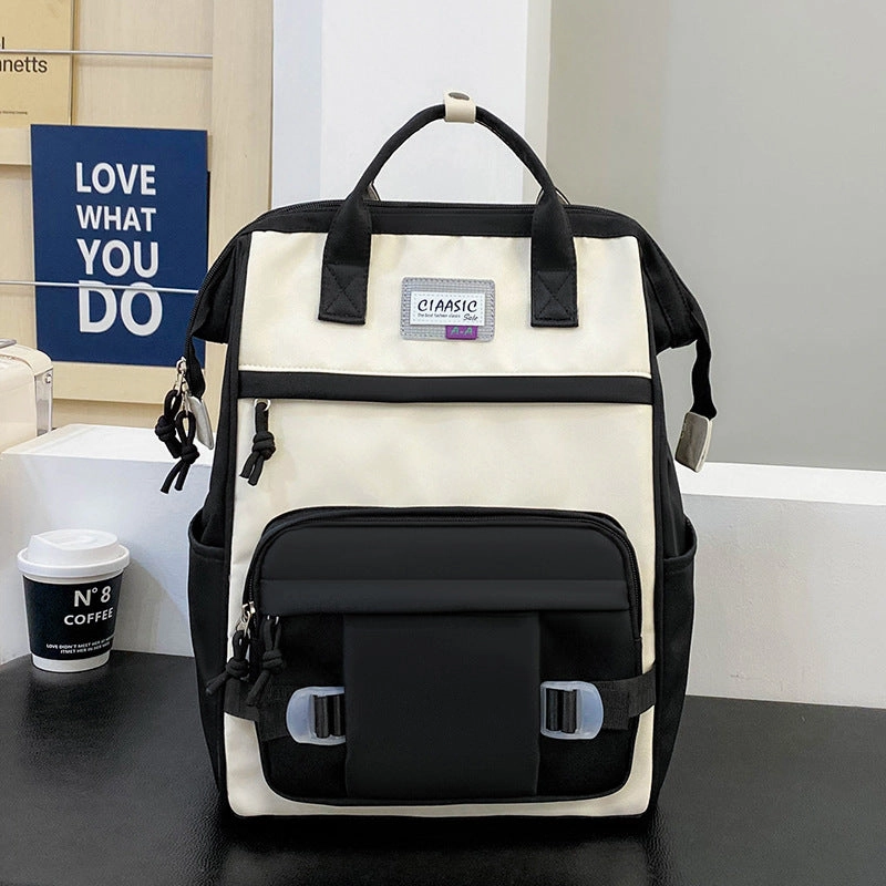 Student school bag, large capacity nylon backpack