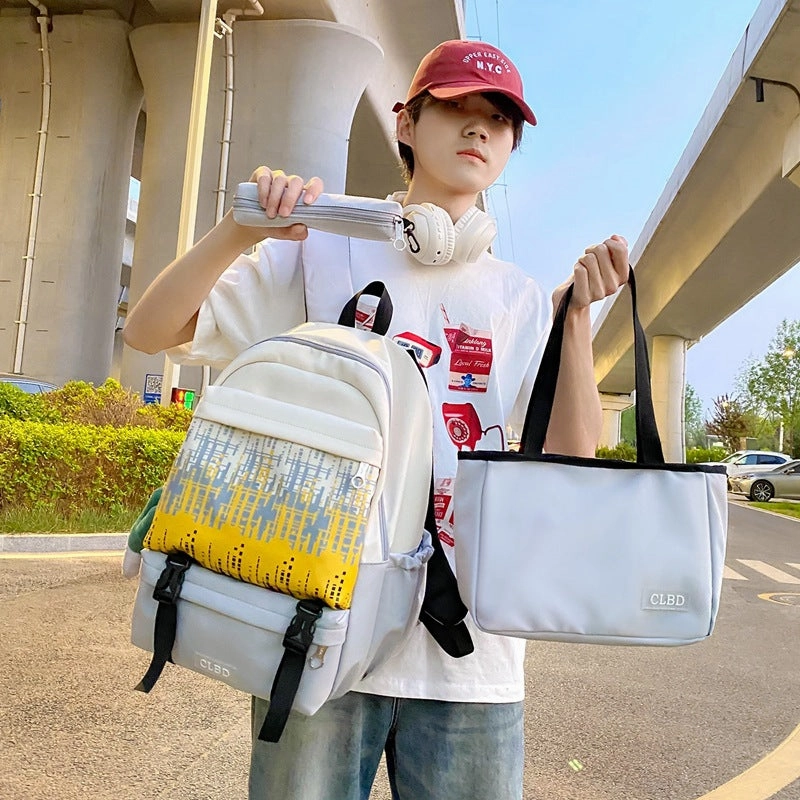 Student school bag multi-piece casual backpack