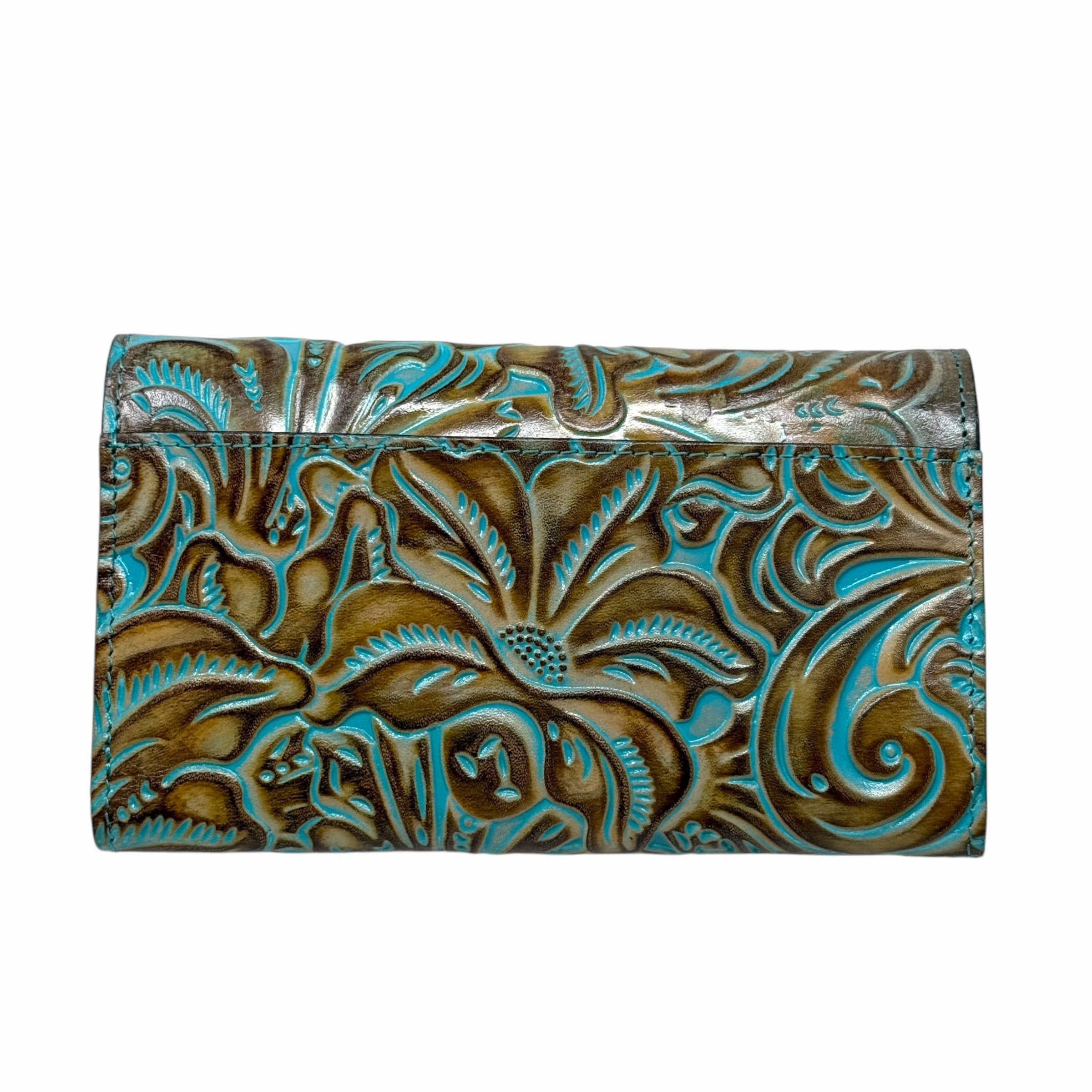 Terresa Tooled Leather Wallet Designer By Patricia Nash, Size: Large