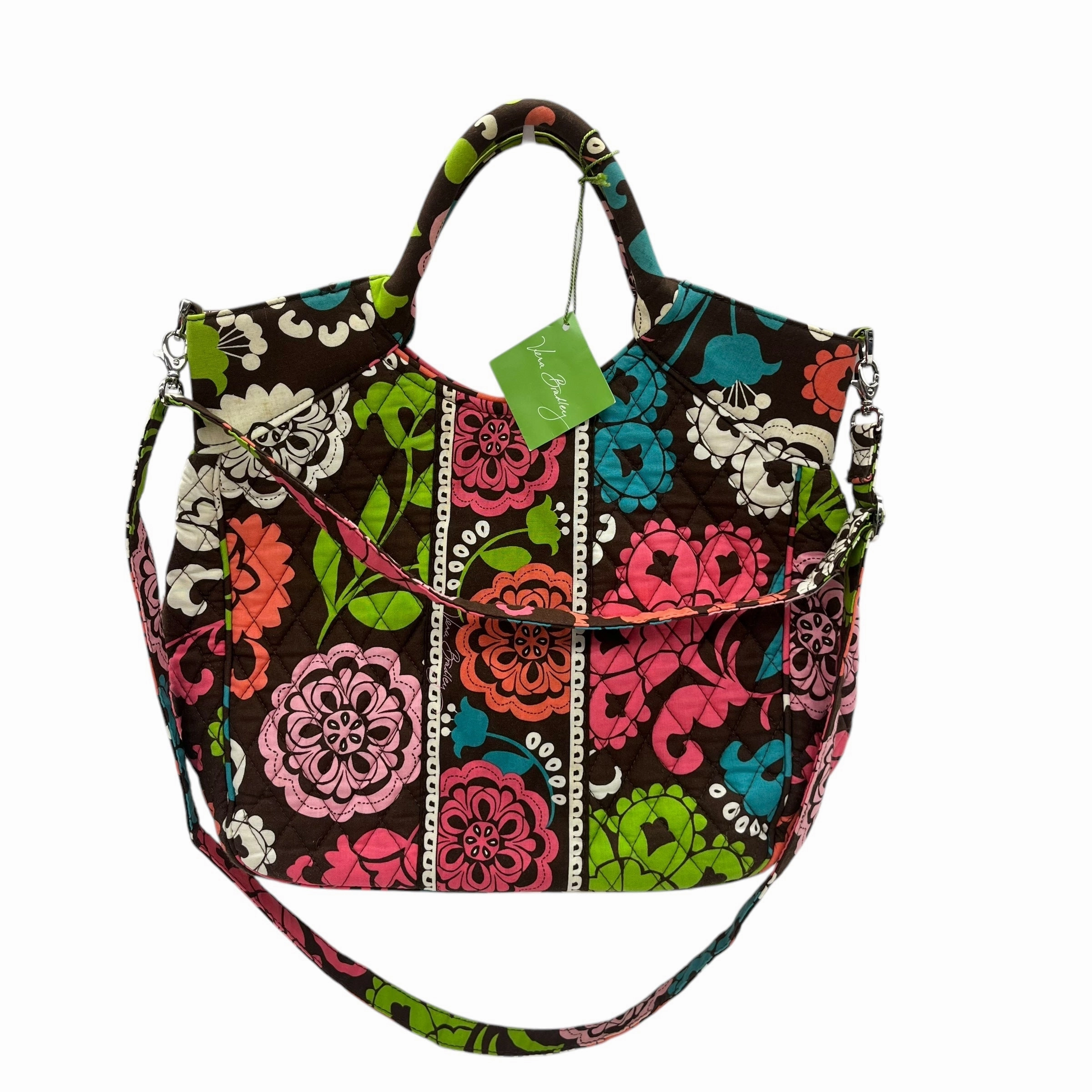 Tote By Vera Bradley In Brown & Green, Size:Medium