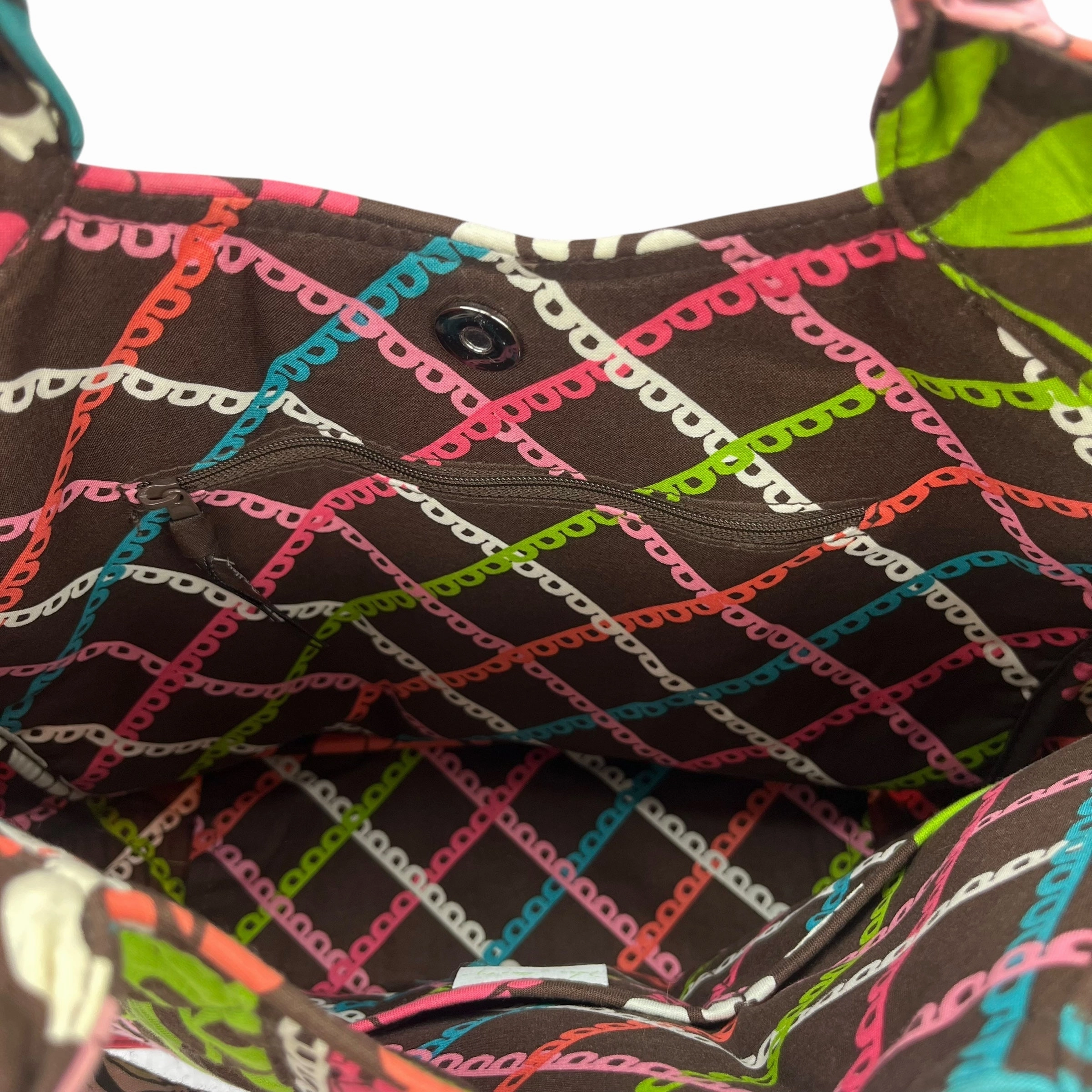 Tote By Vera Bradley In Brown & Green, Size:Medium