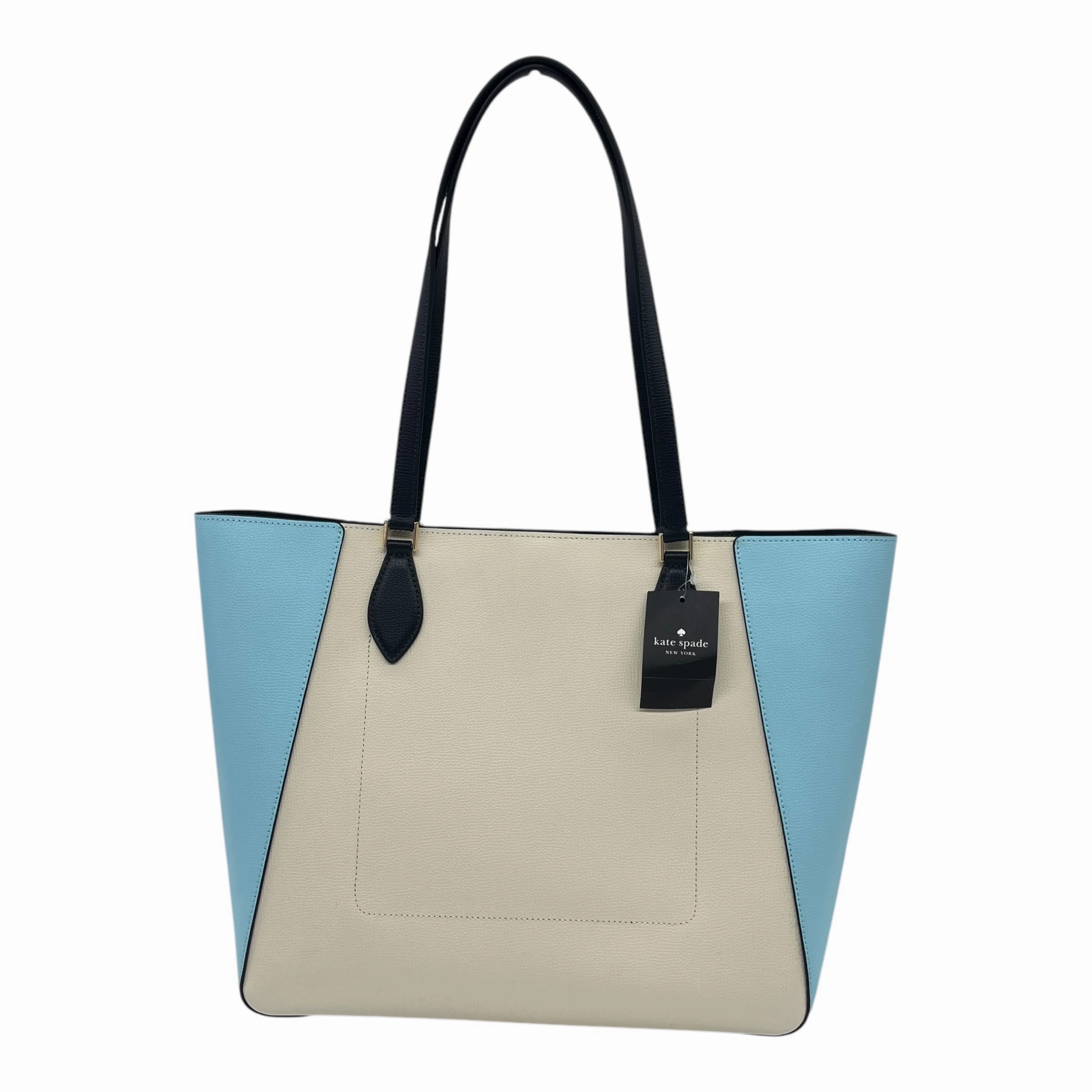 Tote Designer By Kate Spade In Blue & Tan, Size:Large