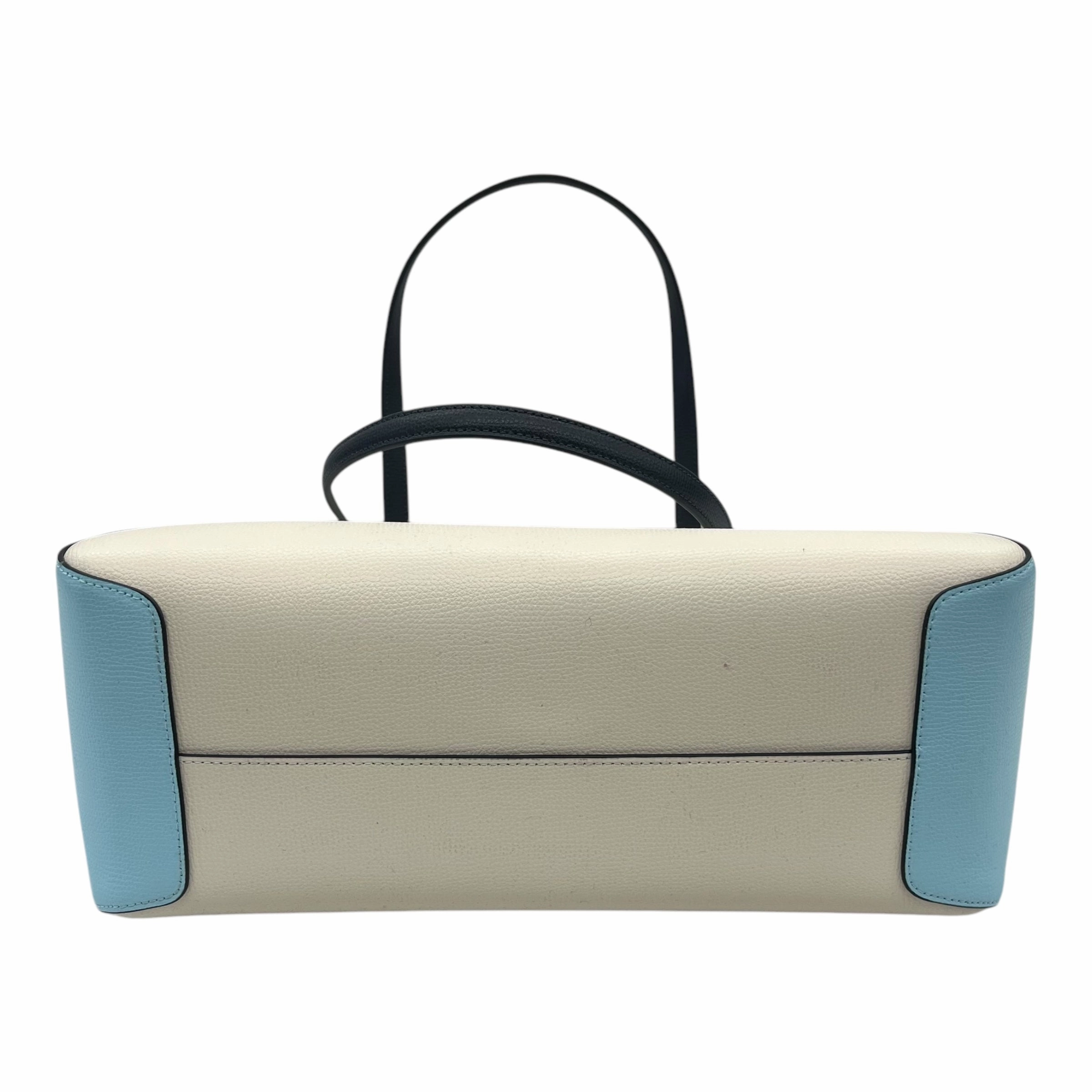 Tote Designer By Kate Spade In Blue & Tan, Size:Large