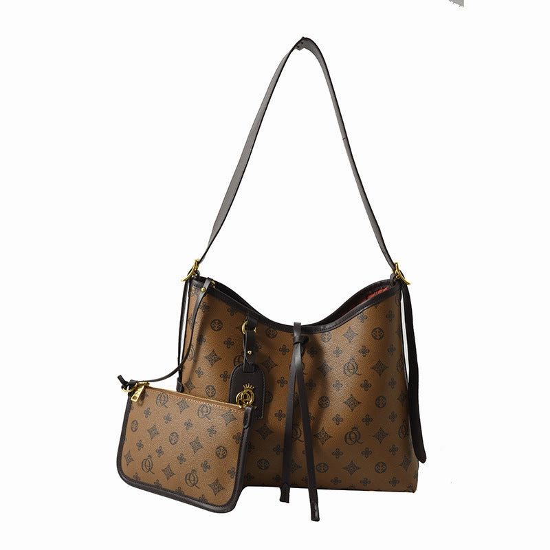 Versatile retro printed tote women's bag