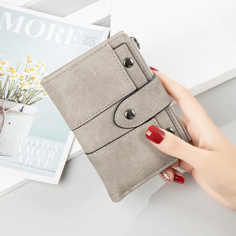 Vintage matte lychee pattern wallet