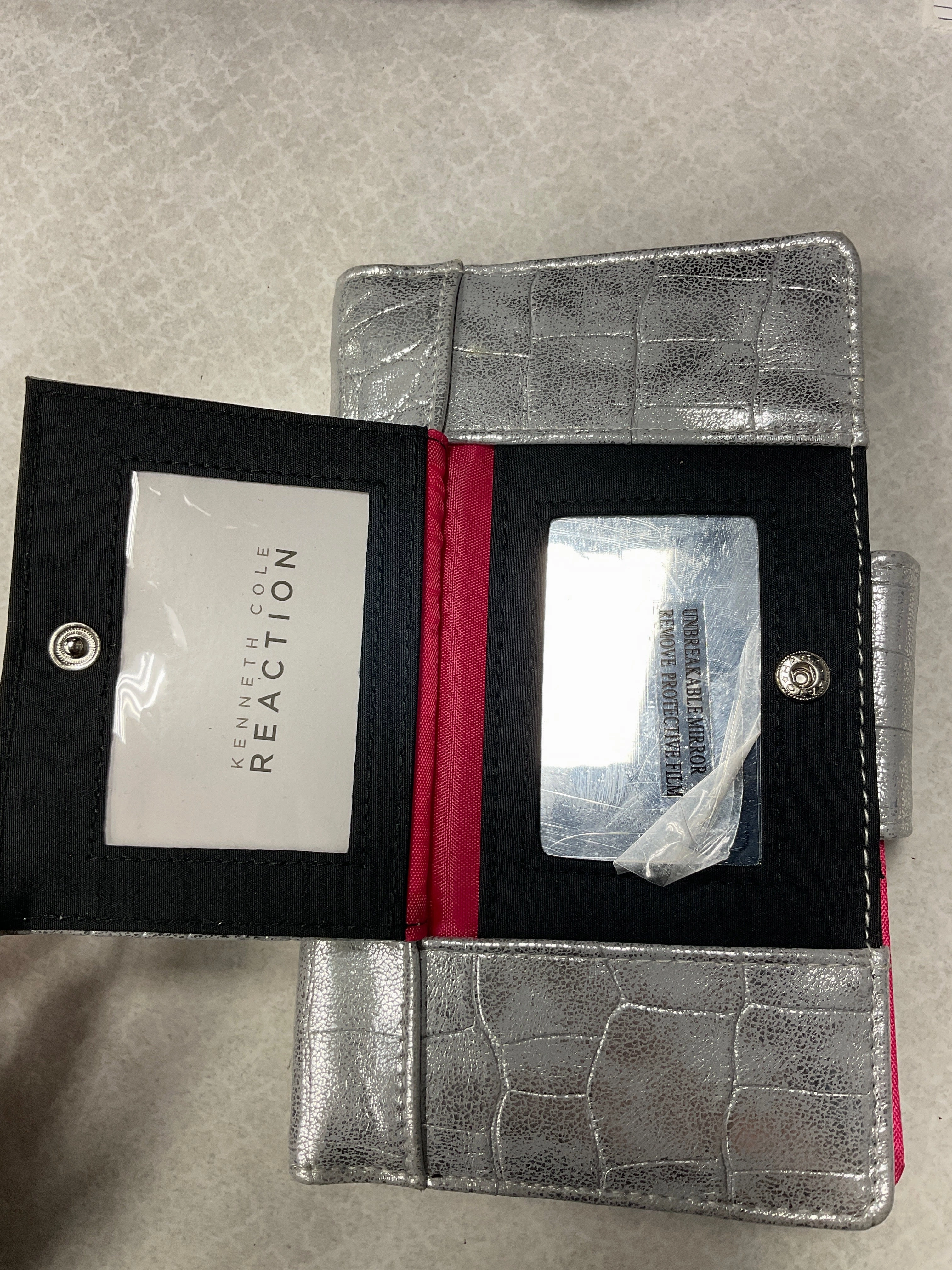 Wallet By Kenneth Cole Reaction In Silver, Size:Medium