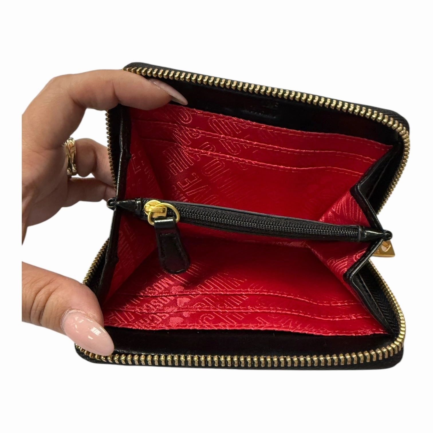 Wallet By Love Moschino In Black, Size:Small